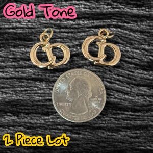 2 Piece Lot CD Gold Tone Zipper Pull Charm